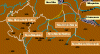 la cartina che mostra la posizione delle miniere di Monte Narba